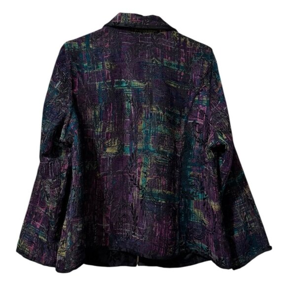 CJ Banks Christopher Banks Purple Zip Blazer Jacket 1X Tapestry Reversible NWT - Picture 2 of 14